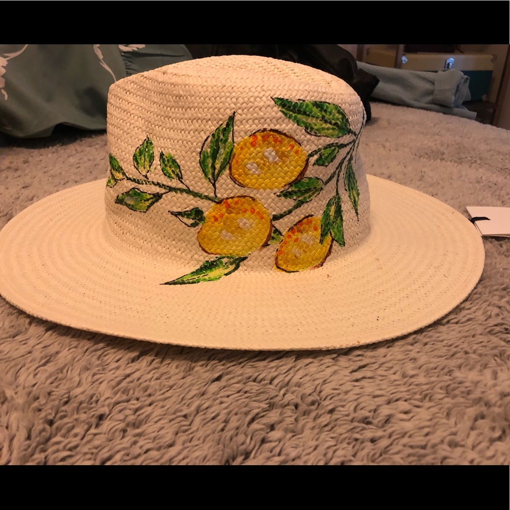 Onia hand painted lemon hat